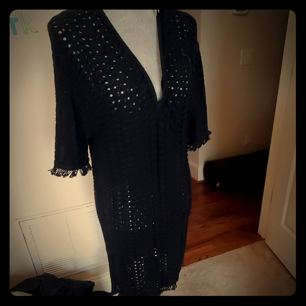 nwt womens l minnie rose black sweater dress